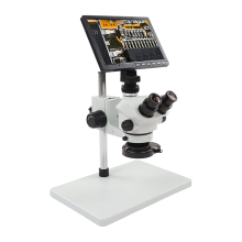 Sanqtid Industrial Trinocular Microscope with LED and Digital Display